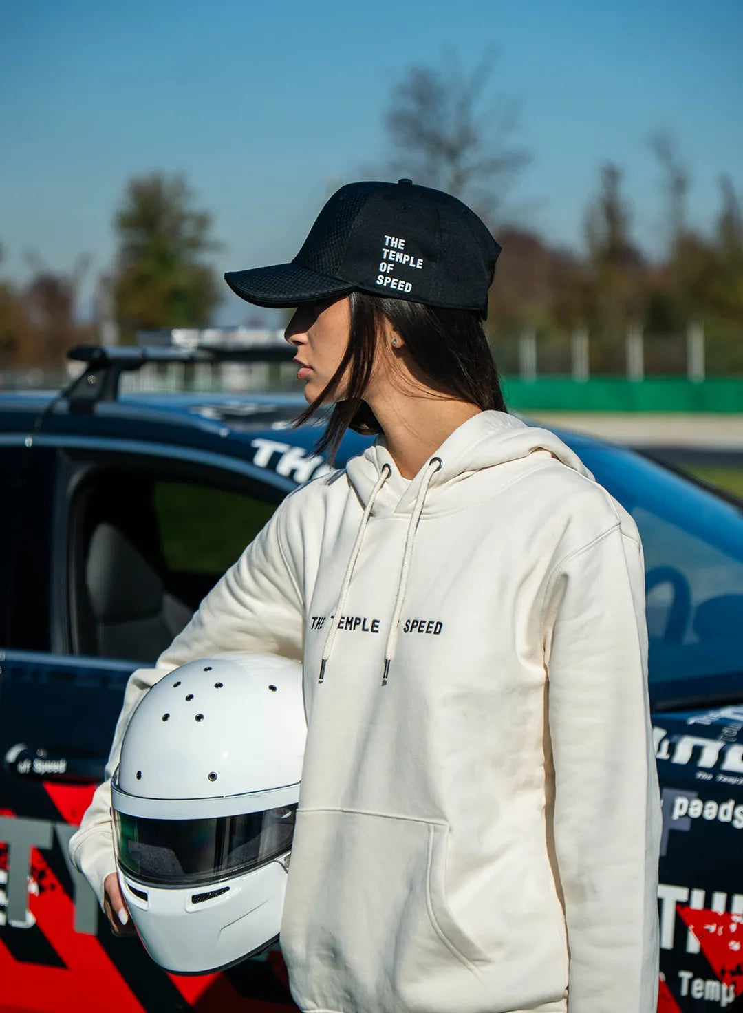 FELPA "THE TEMPLE OF SPEED" - BEIGE