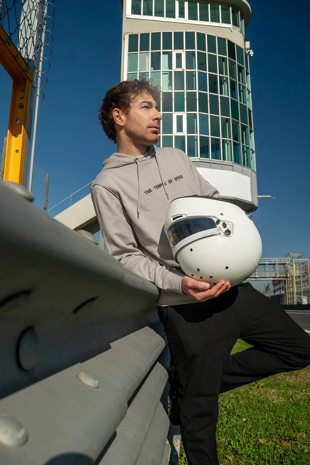 FELPA "THE TEMPLE OF SPEED" - GRIGIA