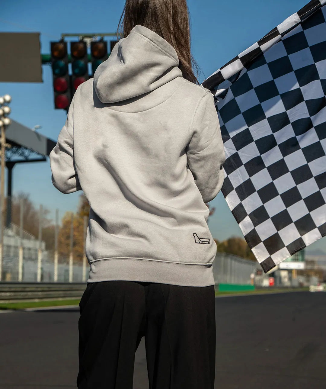 FELPA "THE TEMPLE OF SPEED" - GRIGIA