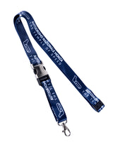 Lanyard con chiusura di sicurezza e moschettone blu navy