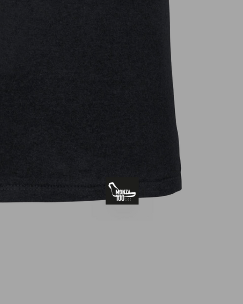 T-shirt nera a maniche corte con logo colorato Monza100