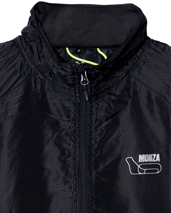 Lightweight black Monza waterproof jacket