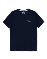 T-shirt blu logo circuito argento Monza