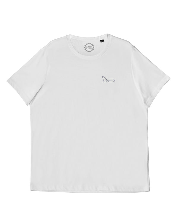 T-shirt bianca logo circuito blu Monza