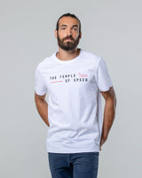 T-Shirt bianca "Temple of Speed"