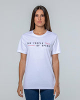 T-Shirt bianca "Temple of Speed"