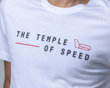 T-Shirt bianca "Temple of Speed"